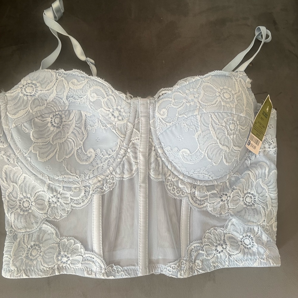 Baby Blue lace bustier cami top